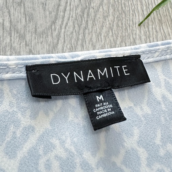 DYNAMITE Ally Satin Cami - Pastel Blue Leopard on White - Picture 3 of 13